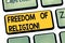 Text sign showing Freedom Of Religion. Conceptual photo right to practise whatever religion one chooses Keyboard key