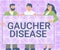 Text sign showing Gaucher Disease. Internet Concept autosomal recessive inherited disorder of metabolism Three