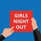 Text sign showing Girls Night Out