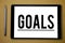 Text sign showing Goals. Conceptual photo persons ambition or effort aim desired result Sport match Winning