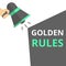 Text sign showing Golden Rules