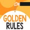 Text sign showing Golden Rules. Conceptual photo Basic principle that should be followed Important Principle Male hand