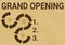 Text sign showing Grand Opening. Business idea Ribbon Cutting New Business First Official Day Launching Arrow sign