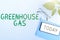 Text sign showing Greenhouse Gas. Business concept carbon dioxide contribute to greenhouse effect by absorbing infrared