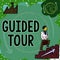 Text sign showing Guided Tour. Internet Concept advice or information aimed at resolving problem or difficulty