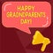 Text sign showing Happy Grandparents Day. Conceptual photo National holiday to celebrate and honor grandparents