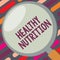 Text sign showing Healthy Nutrition. Conceptual photo eating a healthy and nutritional food Balanced diet