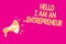 Text sign showing Hello I Am An ...Entrepreneur. Conceptual photo person who sets up a business or startups Megaphone