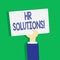 Text sign showing Hr Solutions. Conceptual photo payroll benefits hiring firing and keeping with state laws Clipart of