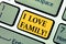 Text sign showing I Love Family. Conceptual photo Good feelings about relatives Caring Loving beloved ones Keyboard key