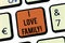 Text sign showing I Love Family. Conceptual photo Good feelings about relatives Caring Loving beloved ones Keyboard key