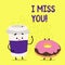 Text sign showing I Miss You. Conceptual photo Feeling sad because you are not here anymore loving message.