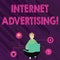 Text sign showing Internet Advertising. Conceptual photo uses the Internet to deliver promotional marketing Woman