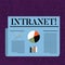 Text sign showing Intranet. Conceptual photo Private network of a company Interlinked local area networks Colorful