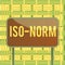 Text sign showing Iso Norm. Conceptual photo An accepted standard or a way of doing things most showing agreed Board