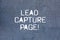 Text sign showing Lead Capture Page. Conceptual photo landing sites that helps collect leads for promotions Brick Wall