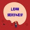 Text sign showing Lean Services. Conceptual photo application of the lean analysisufacturing concept to operations.