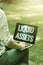 Text sign showing Liquid Assets. Business overview Cash and Bank Balances Market Liquidity Deferred Stock Woman Typing