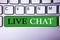 Text sign showing Live Chat. Conceptual photo Conversation on the internet Multimedia mobile communication Concept For Information