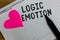 Text sign showing Logic Emotion. Conceptual photo Unpleasant Feelings turned to Self Respect Reasonable Mind Squared notebook pape