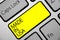 Text sign showing Made In Usa. Conceptual photo American brand United States Manufactured Local product Keyboard yellow key Intent