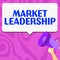 Text sign showing Market Leadership. Business idea company selling the largest quantity of a particular product