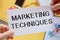 Text sign showing marketing techniques