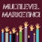 Text sign showing Multilevel Marketing. Conceptual photo marketing strategy for the sale of products or services Hands