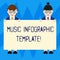 Text sign showing Music Infographic Template. Conceptual photo representation of information in a graphic format Male