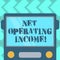 Text sign showing Net Operating Income. Conceptual photo Annual income generated after deducting all expenses Drawn Flat