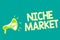 Text sign showing Niche Market. Conceptual photo Subset of the market on which specific product is focused Megaphone loudspeaker g