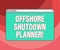 Text sign showing Offshore Shutdown Planner. Conceptual photo Responsible for plant maintenance shutdown Monitor Screen with