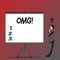 Text sign showing Omg. Conceptual photo Oh my good abbreviation Modern Astonishment expression Businessman with Question
