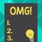 Text sign showing Omg. Conceptual photo Oh my good abbreviation Modern Astonishment expression Incandescent Light Bulb