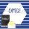 Text sign showing Omg. Conceptual photo Oh my good abbreviation Modern Astonishment expression Open Envelope with Paper