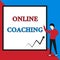 Text sign showing Online Coaching. Conceptual photo Learning from online and internet with the help of a coach View