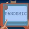 Text sign showing Pandemic. Word Written on occurring over a wide area affecting high proportion of population