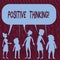 Text sign showing Positive Thinking. Conceptual photo mental attitude in wich you expect favorable results Silhouette