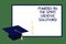 Text sign showing Powered By The Spirit Creative Solutions. Conceptual photo Powerful new alternatives ideas Graduation cap with