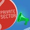 Text sign showing Private Sector. Business overview a part of an economy which is not controlled or owned by the