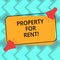 Text sign showing Property For Rent. Conceptual photo owner receives payment from occupant known as tenants Two