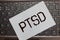 Text sign showing Ptsd. Conceptual photo Post Traumatic Stress Disorder Mental Illness Trauma Fear Depression Black laptop keyboar