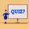 Text sign showing Quiz Question. Conceptual photo test of knowledge as competition between individuals or teams Female