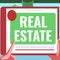 Text sign showing Real Estate. Concept meaning total property consisting of both natural resource and building