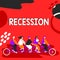 Text sign showing Recession. Business showcase the process of progressive decrease in growing, period of reduction