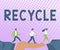 Text sign showing Recycle. Business approach process of converting waste materials into new materials and objects