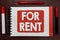 Text sign showing For Rent. Conceptual photo when you make property available for purchasing temporarily Important ideas highlight