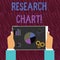 Text sign showing Research Chart. Conceptual photo it represents a set of numerical or qualitative data Hands Holding