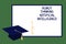 Text sign showing Robot Thinking Artificial Intelligence. Conceptual photo AI modern futuristic chat bot Graduation cap