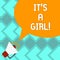 Text sign showing It S Is A Girl. Conceptual photo Expecting a baby cute pastel colors a lot of pink Megaphone with Sound Volume